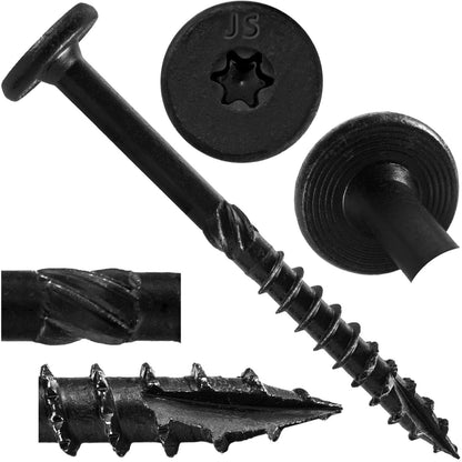 #15 Black Wafer Head Structural Lag Screws. Used for Log Construction, Timber Framing, Laminated Beams and Pole Barns Among Other Uses. T-30 Torx/Star Drive