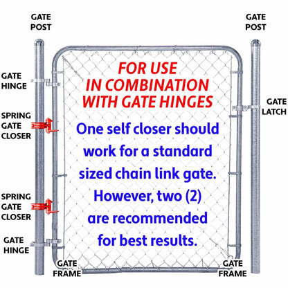 Spring Loaded Gate Closer - Self-Closing Chain Link Gate Spring