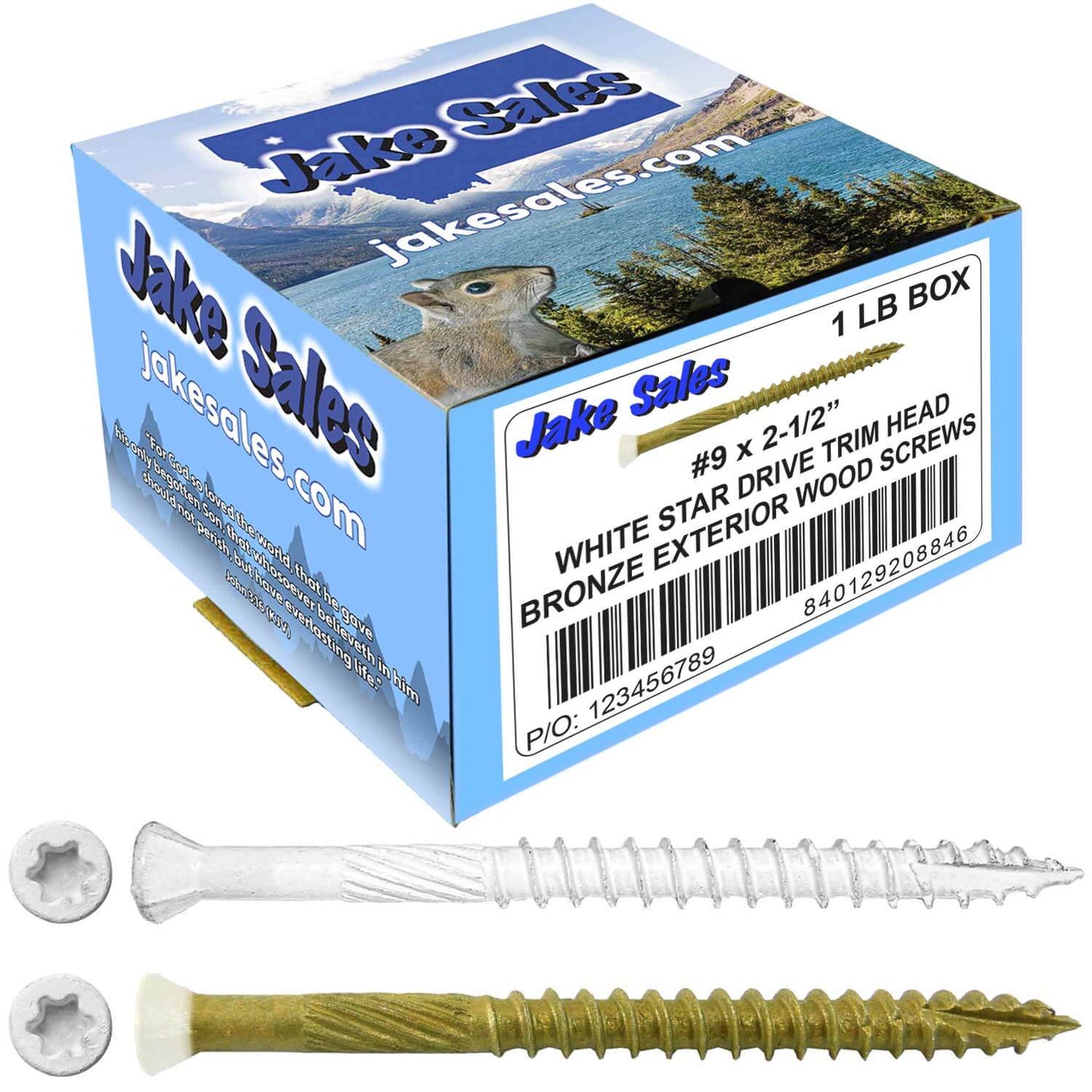 #9 Bronze Star WHITE TRIM HEAD Wood Screw Torx/Star Drive Head- Multipurpose Exterior Coated Torx/Star Drive Wood Screws