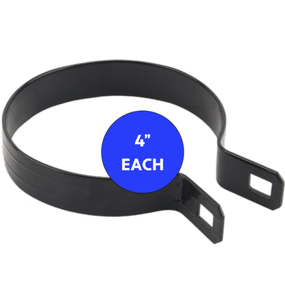 BLACK Powder Coated Chain Link Brace Band Brace Band for Chain Link Fence - Attach Top Rail to a Terminal Post, Corner Fence Post, End Fence Post, Gate Fence Post or Gate Frame