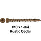 #10 x 1-3/4" Colored Composite Decking Wood Screws with Torx/Star Drive Head (T20 Bit), Exterior Coated, Compatible with Pressure Treated and ACQ Lumber