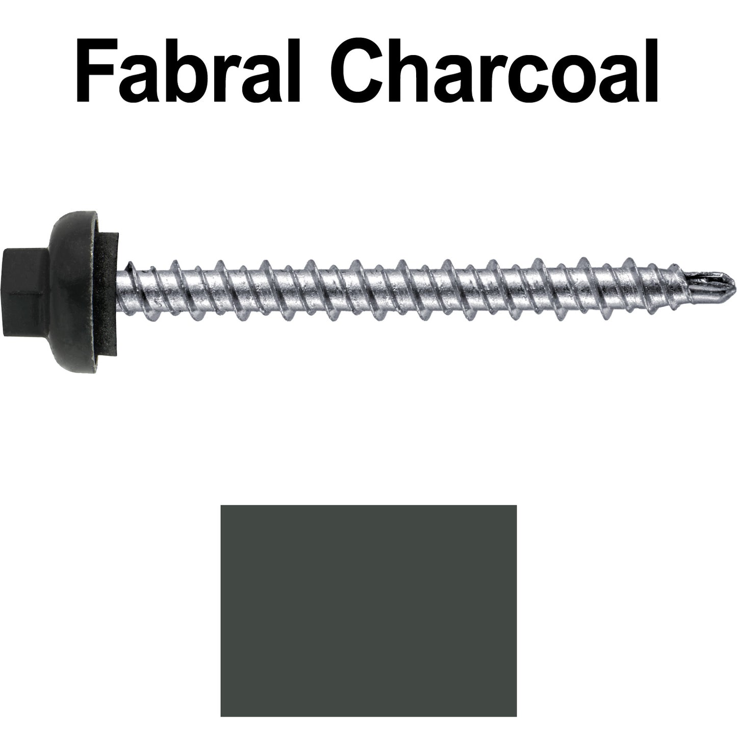 10 X 2” Zinc Aluminum Cap MINI-DRILLER Roofing Screws HI-LO THREAD Zinc Plated Carbon Steel Shank - EPDM Washer - Colored head