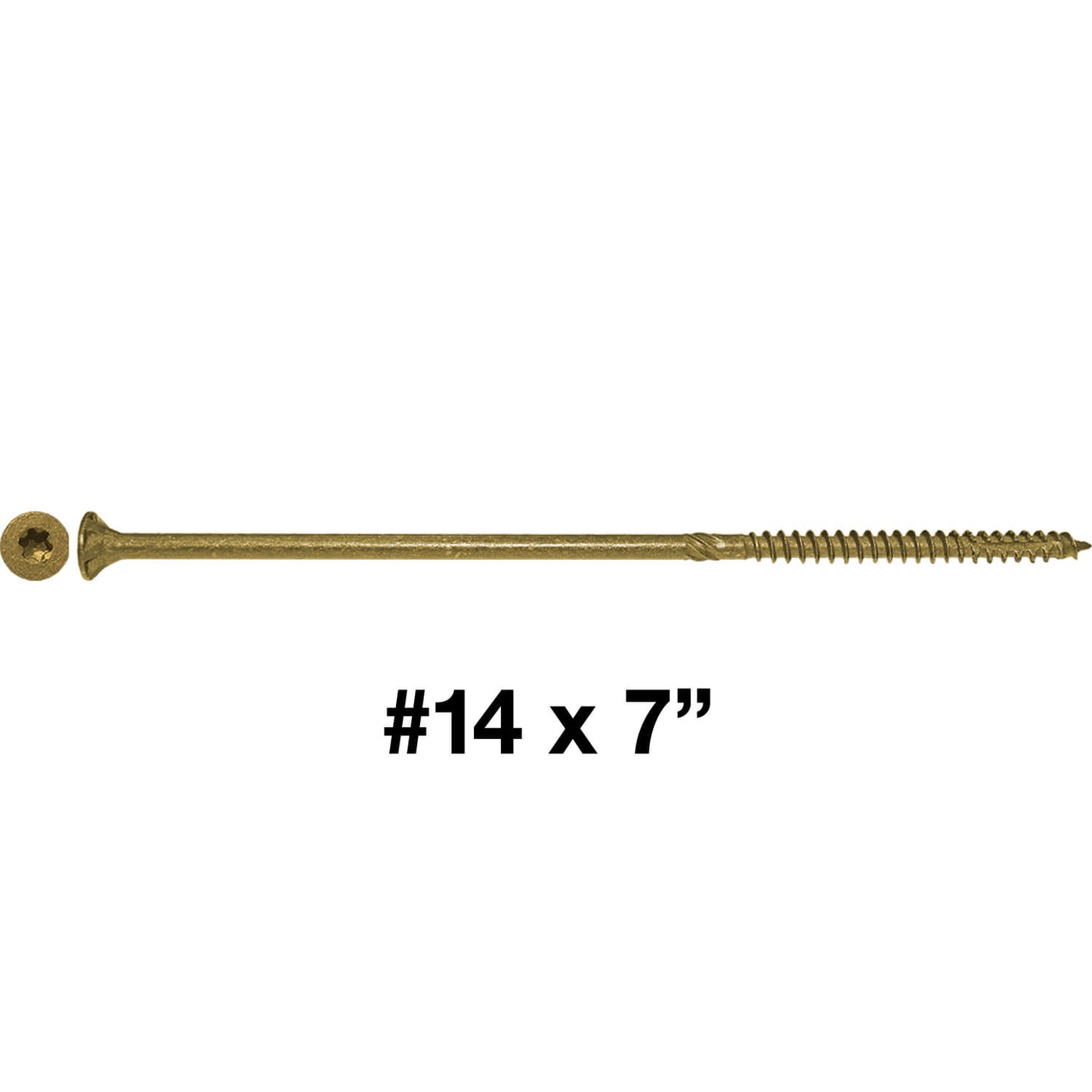 #14 x 5" - 8" Bronze Exterior Coated Wood Screws - Extra Long Bronze Wood Screw with Torx/Star Drive Head - Multipurpose Torx/Star Drive Wood Screws