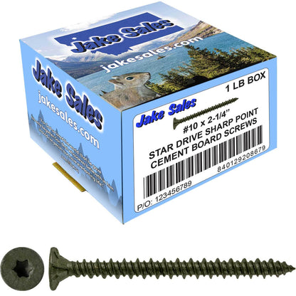 #10 Cement Board Torx/Star Head Screws SHARP POINT for Fastening Cement Backer Board/Cement Board/Tile Board - Torx/Star - T-25 Torx Head