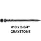 #10 x 2-3/4" Colored Composite Decking Wood Screws with Torx/Star Drive Head (T20 Bit), Exterior Coated, Compatible with Pressure Treated and ACQ Lumber