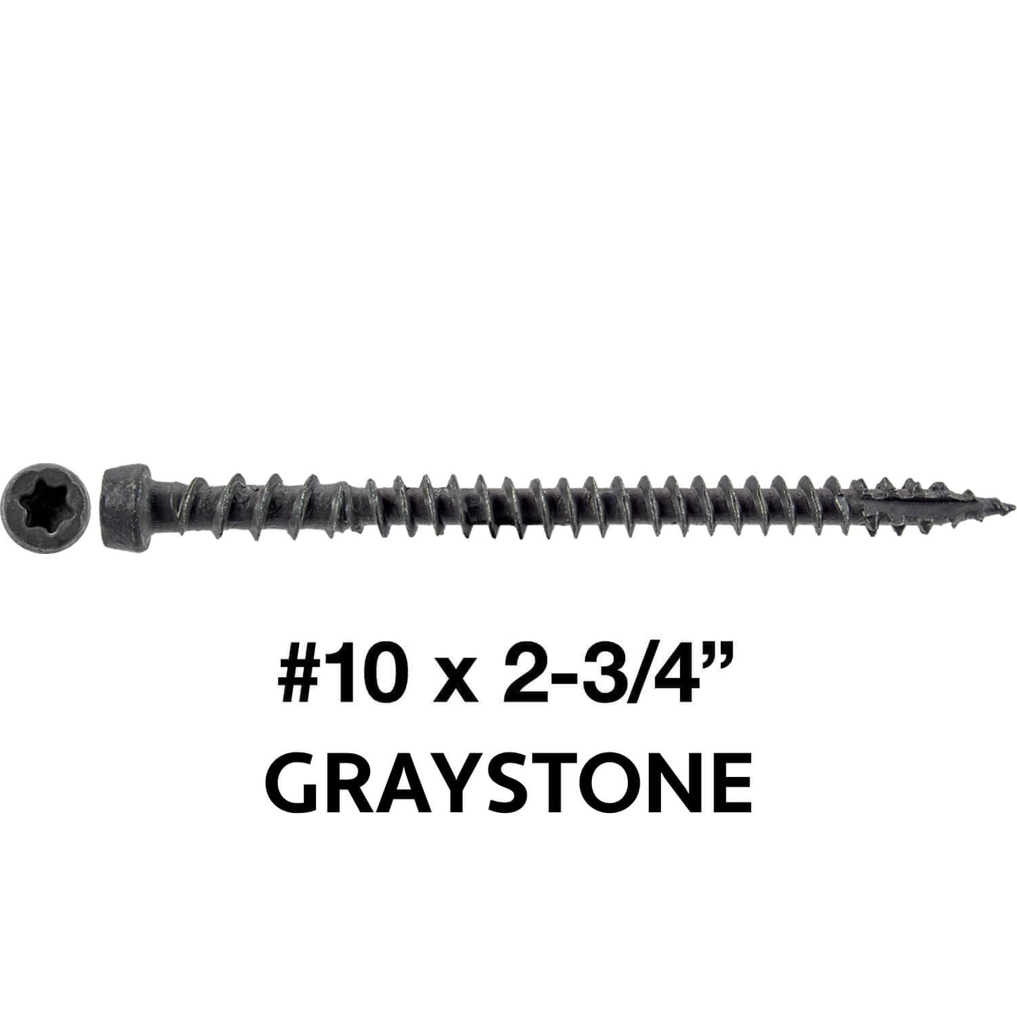 #10 x 2-3/4" Colored Composite Decking Wood Screws with Torx/Star Drive Head (T20 Bit), Exterior Coated, Compatible with Pressure Treated and ACQ Lumber