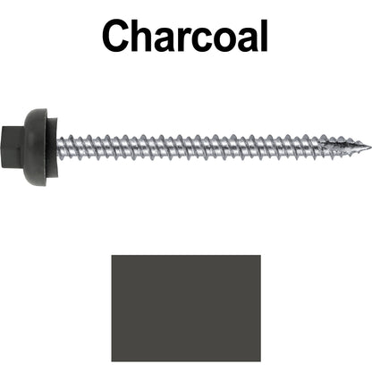 10 X 2-1/2" HI-LO Zinc Aluminum Cap Metal Roofing Screws - Hex Washer Head - Self starting/self tapping - EPDM washer. Colored head.