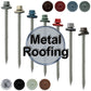 #9 x 3" Stainless Steel Metal Roofing Screws - Hex Washer Head - Self starting/self tapping - EPDM washer. Colored head.