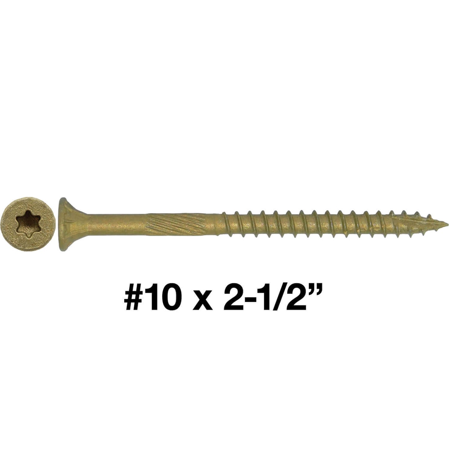 #10 Bronze Exterior Coated Wood Screw Torx/Star Drive Head - Multipurpose Exterior Coated Torx/Star Drive Wood Screws