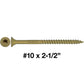 #10 x 2" - 6" Bronze Exterior Coated Wood Screw Torx/Star Drive Head - Multipurpose Exterior Coated Torx/Star Drive Wood Screws