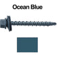 #10 x 2" Mini Driller Sheet Metal Roofing Screw - Hex Washer Head -  Self starting metal to wood siding screws. EPDM washer. Colored head.