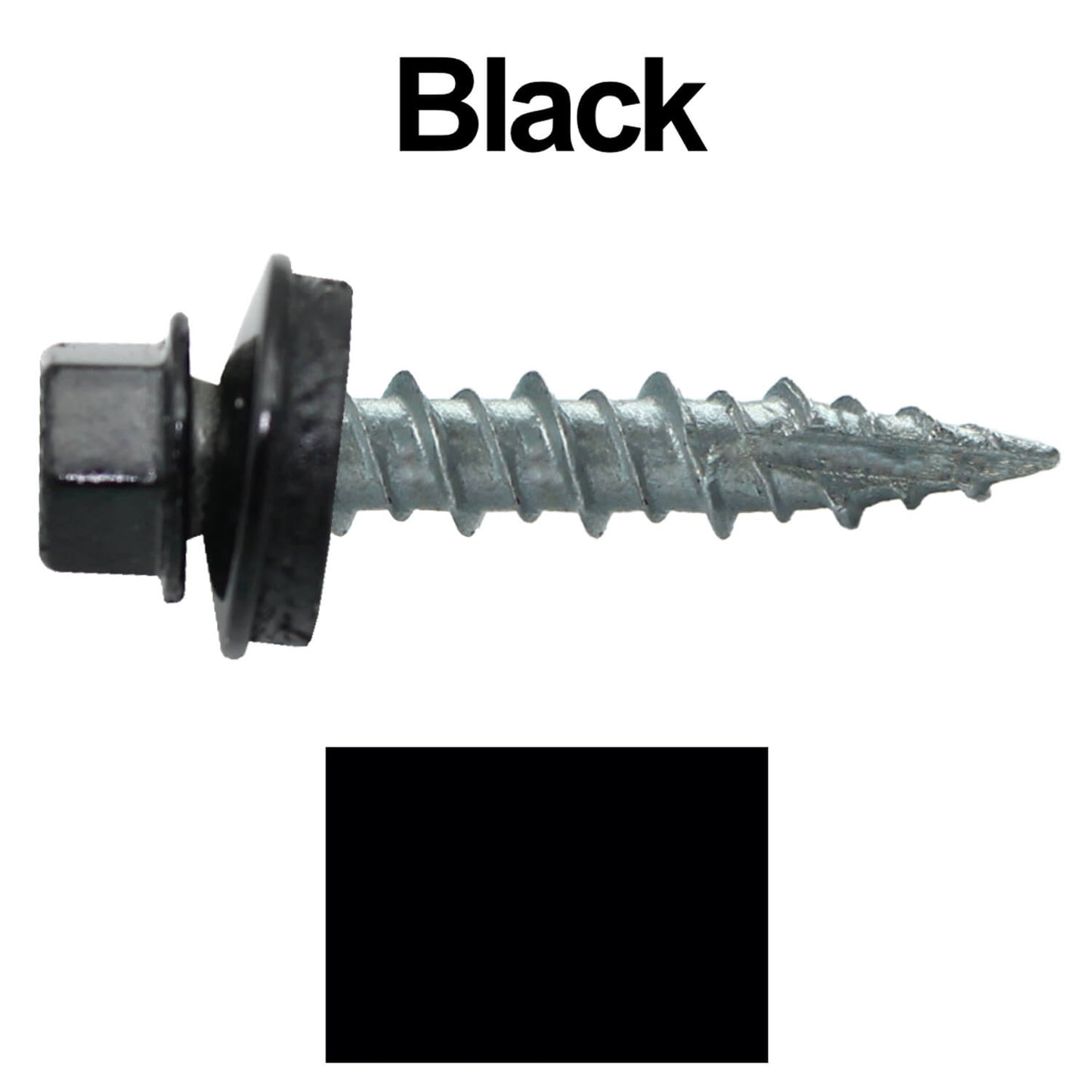 #10 x 1" Metal ROOFING SCREWS - Hex Washer Head - Self starting/self tapping - EPDM washer. Colored head.