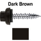 #10 X 1" HI-LO Zinc Aluminum Cap Metal Roofing Screws - Hex Washer Head - Self starting/self tapping - EPDM washer. Colored head.