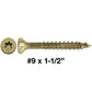 #9 x 1-1/2" Bronze Coated Multipurpose Wood Screw Torx/Star Drive Flat Head Exterior Coated - ACQ Compatible Wood Screws (OVERSTOCK)
