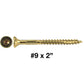 #9 x 2" Gold Star Wood Screw, T-25 Torx Drive, Flat Head (OVERSTOCK)