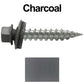 #9 x 1" Stainless Steel Metal Roofing Screws - Hex Washer Head - Self-Piercing (SP) tip metal to wood siding screws. EPDM washer. Colored head.
