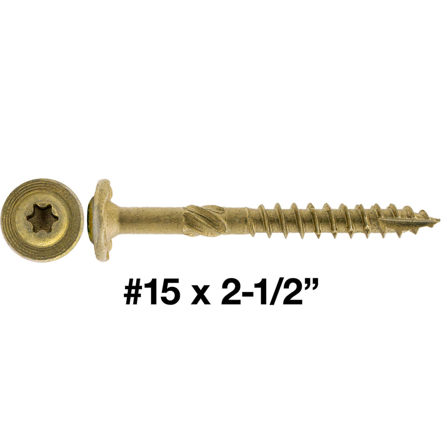 #15 Construction Lag Screw Exterior Coated Torx/Star Drive Heavy Duty Structural Lag Screw - Modified Truss Washer Head