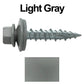 #10 x 1" Metal ROOFING SCREWS - Hex Washer Head - Self starting/self tapping - EPDM washer. Colored head.