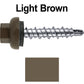 10 X 1" Zinc Aluminum Cap MINI-DRILLER Roofing Screws HI-LO THREAD Zinc Plated Carbon Steel Shank - EPDM Washer - Colored head