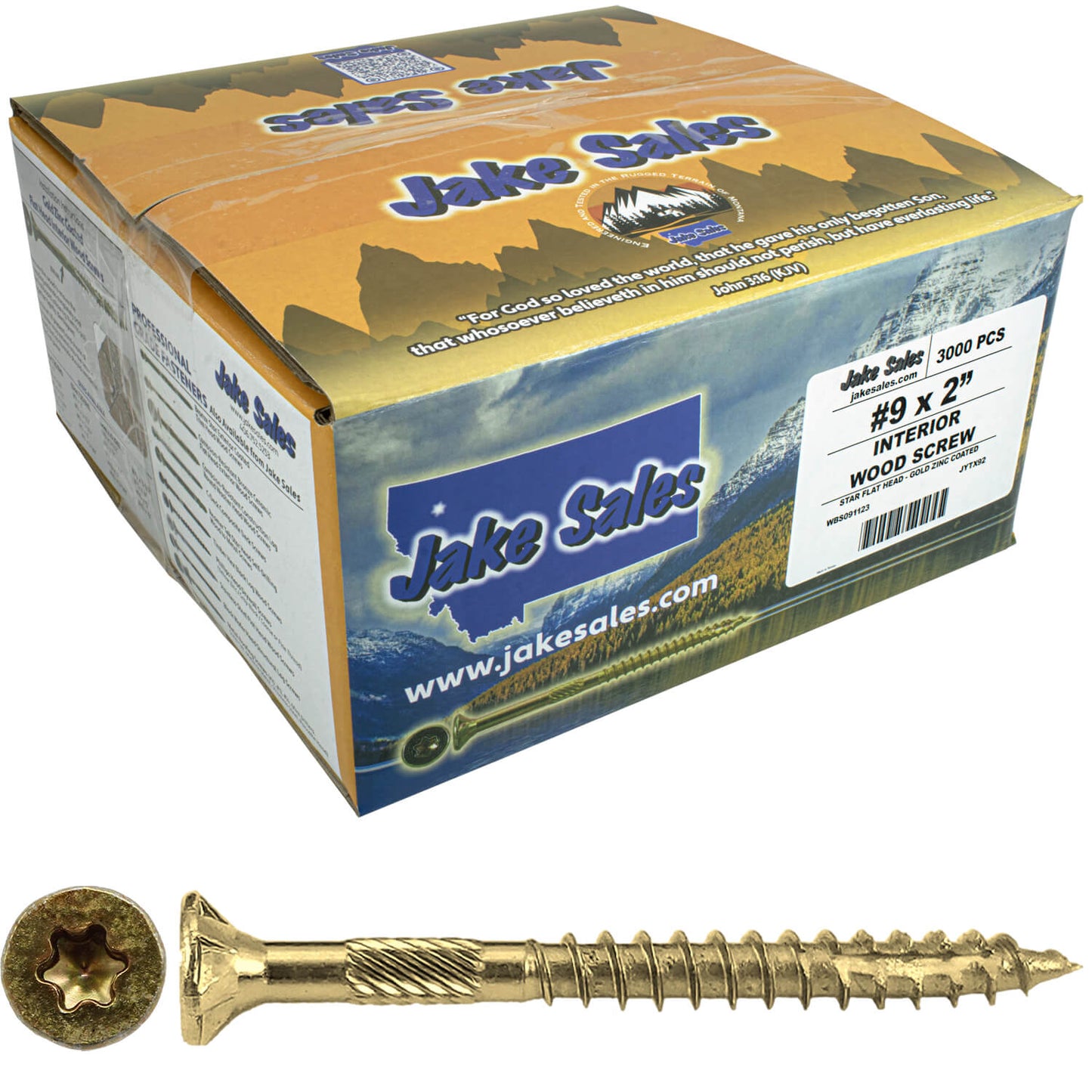 #9 Gold Star/Torx Drive Zinc Coated T-25 Flat Head Wood Screws