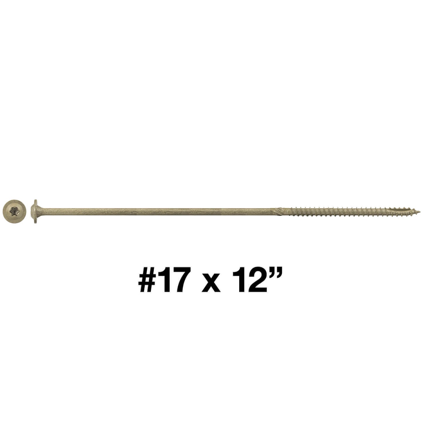 #17 Construction Lag Screw Exterior Coated Torx/Star Drive Heavy Duty Structural Lag - Modified Truss Washer Head