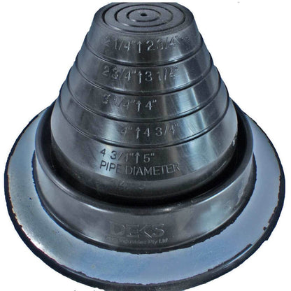 Dektite ROUND Black EPDM flexible Pipe Flashing, Roof Jack, Pipe Booting Flashing