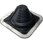 BLACK SQUARE BASE COMBO PIPE FLASHING BOOT:  EPDM Square Base Flexible Pipe Flashing