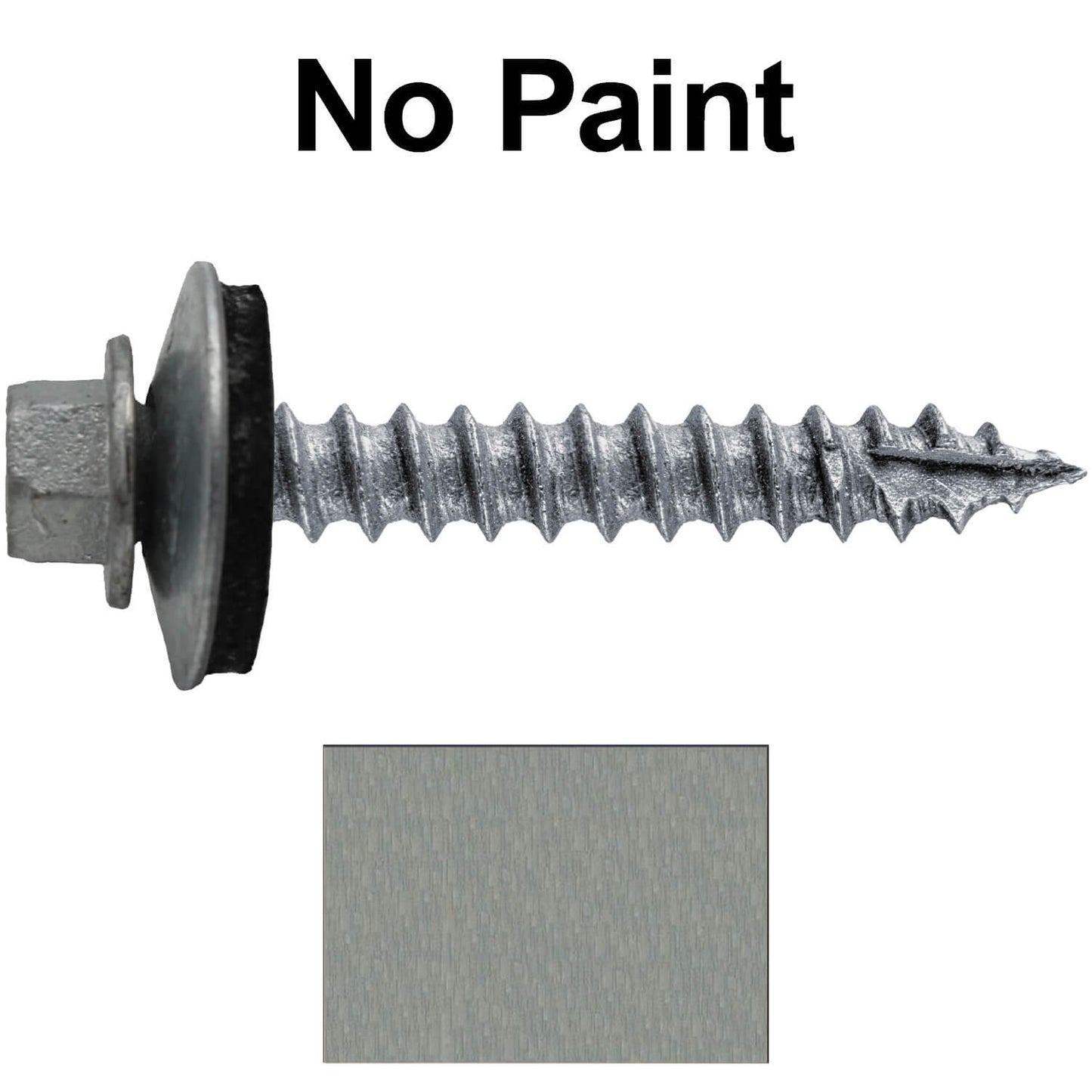 #12 x 1-1/2"  RE-GRIP METAL ROOFING SCREWS - Hex Washer Head - Self starting/self tapping - EPDM washer. Colored head.