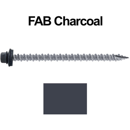#10 x 3" Metal ROOFING SCREWS - Hex Washer Head - Self starting/self tapping - EPDM washer. Colored head.