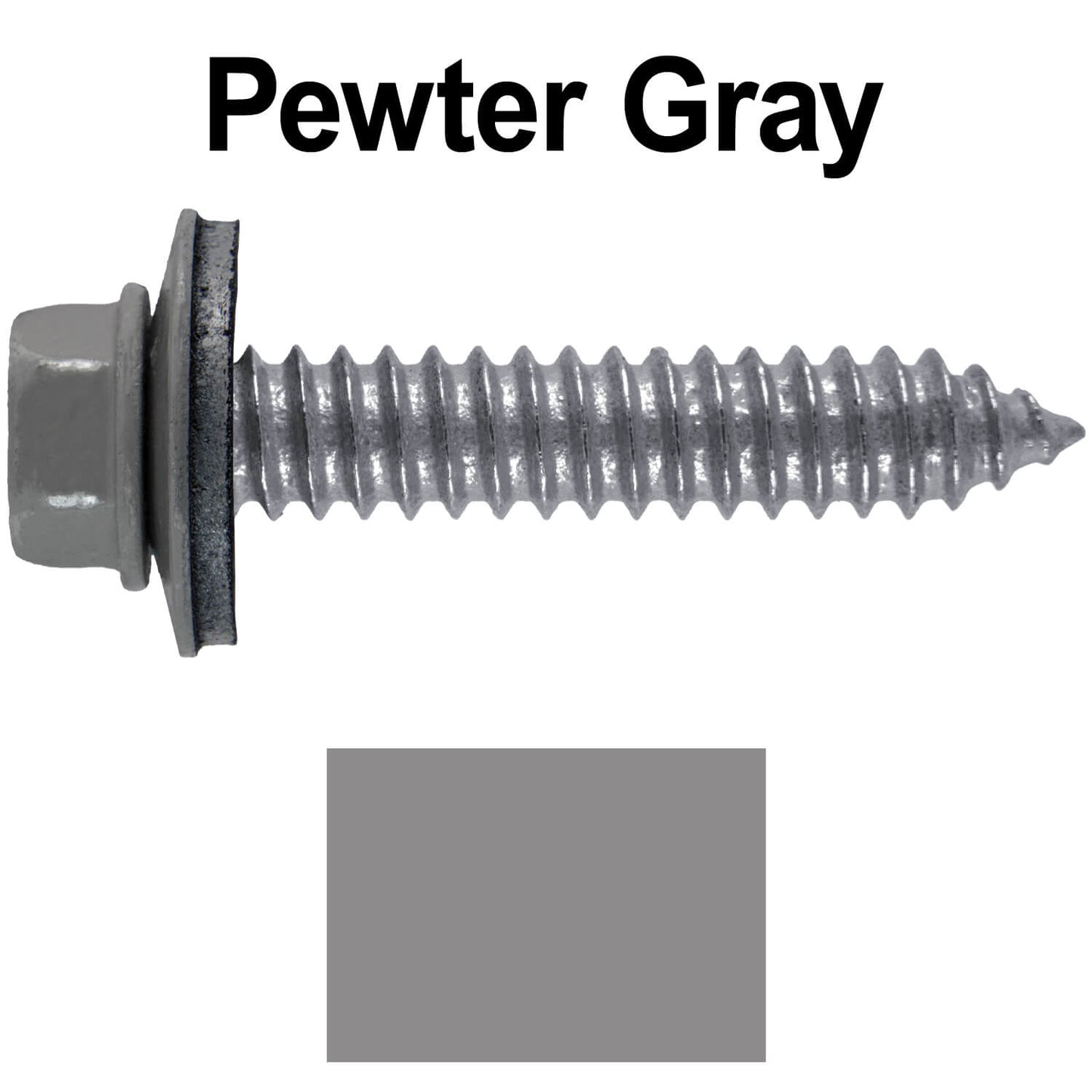 17 x 1-1/2 Metal Roofing Screws - Metal Panel to Metal Purlins and Recovery Screws - Hex Washer Head - EPDM washer.