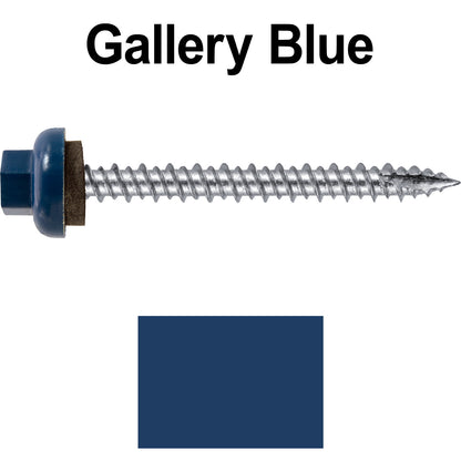 10 X 2“ HI-LO Zinc Aluminum Cap Metal Roofing Screws - Hex Washer Head - Self starting/self tapping - EPDM washer. Colored head.