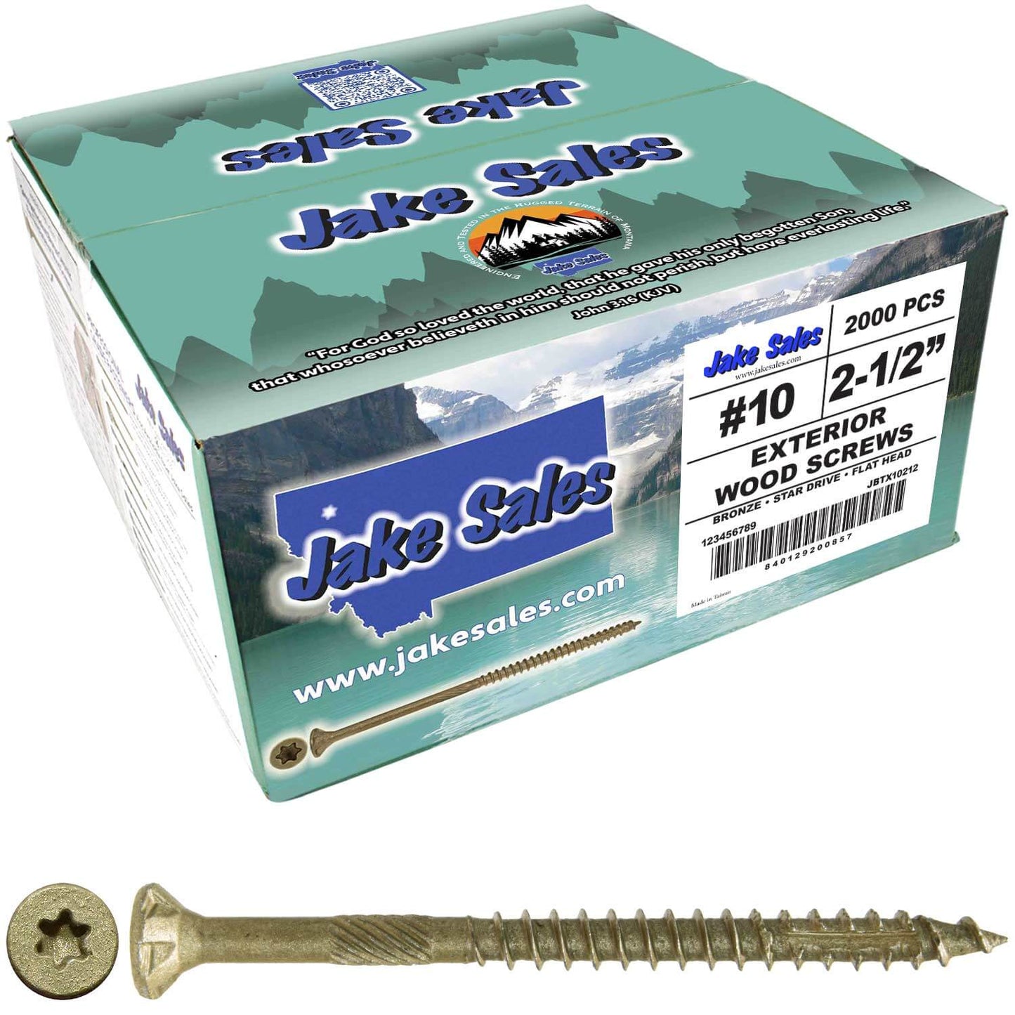 #10 x 2" - 6" Bronze Exterior Coated Wood Screw Torx/Star Drive Head - Multipurpose Exterior Coated Torx/Star Drive Wood Screws