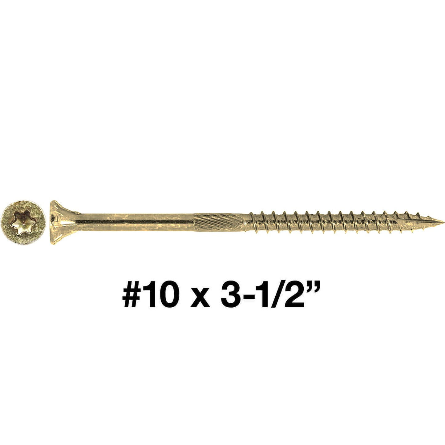 #10 Yellow Zinc Coated General Purpose Wood Screws. Torx/Star Drive Head - Multipurpose Torx/Star Drive Wood Screws