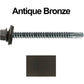 #12 X 3" Metal to Metal Type #3 Roofing Screws - Hex Washer Head - Self starting/self tapping - 5/8" EPDM washer. Colored head.