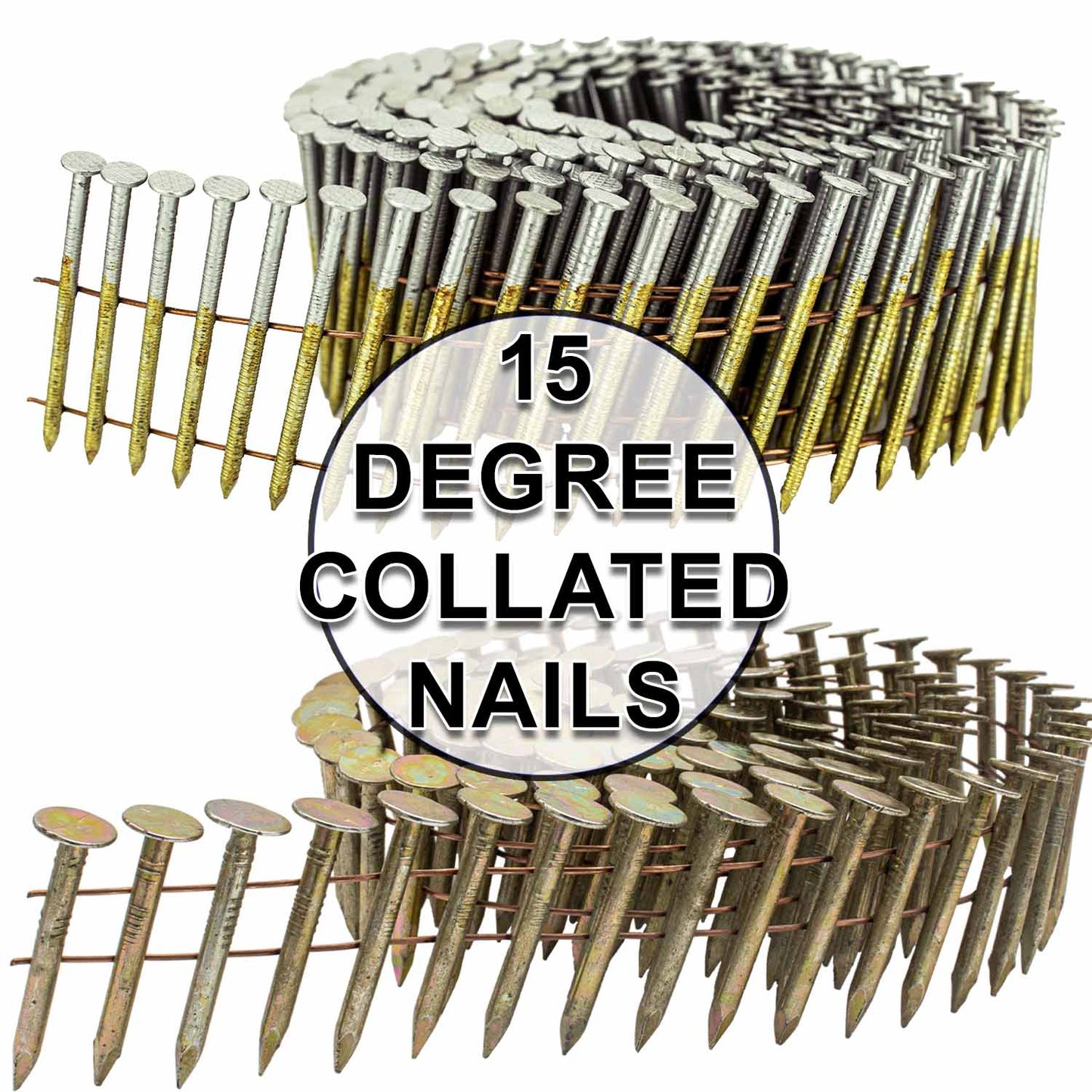 15° Wire Weld Collated Coil Roofing, Siding & Fencing Nails