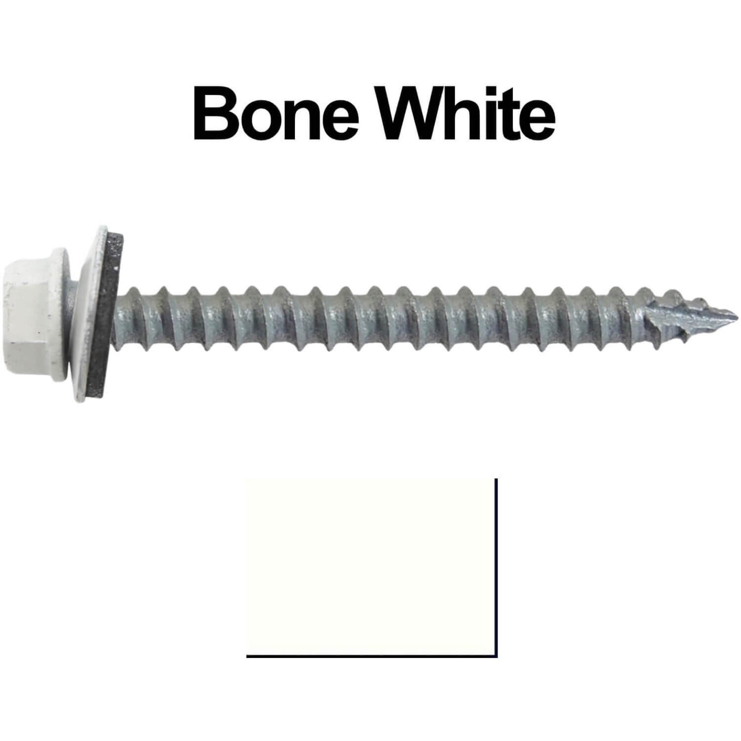 #14  x 2-1/2" Metal ROOFING SCREWS - Hex Washer Head - Self starting/self tapping - EPDM washer. Colored head.