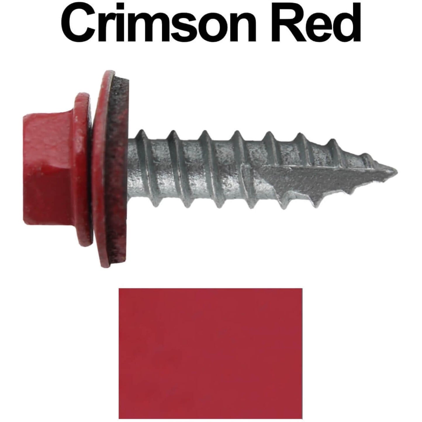 #14 x 1"  Metal ROOFING SCREWS - Hex Washer Head - Self starting/self tapping - EPDM washer. Colored head.