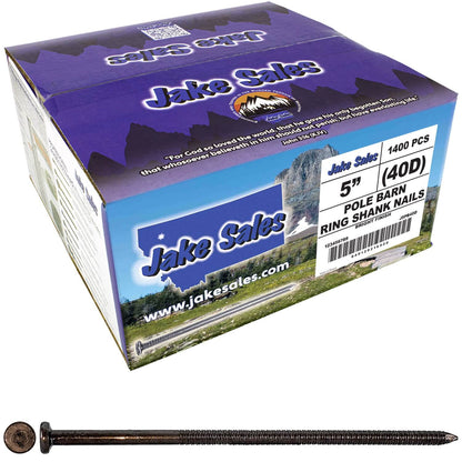 Ring Shank Common Bright and Spike Nails - Used for landscaping timbers, railroad ties, pole barns and load bearing structures