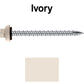 10 X 2-1/2" HI-LO Zinc Aluminum Cap Metal Roofing Screws - Hex Washer Head - Self starting/self tapping - EPDM washer. Colored head.