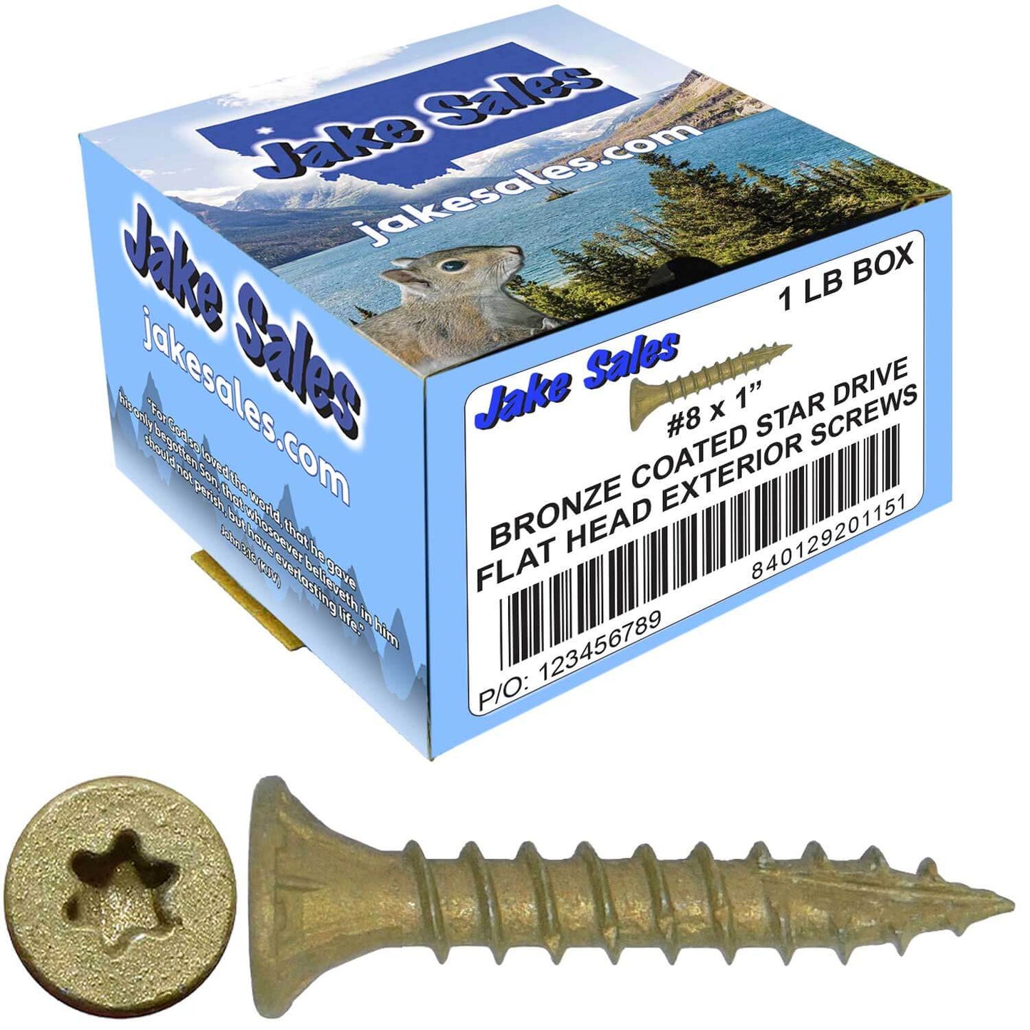 #8 x 3/4" - 2" Bronze Exterior Coated Wood Screw Torx/Star Drive Head - Multipurpose Exterior Coated Torx/Star Drive Wood Screws