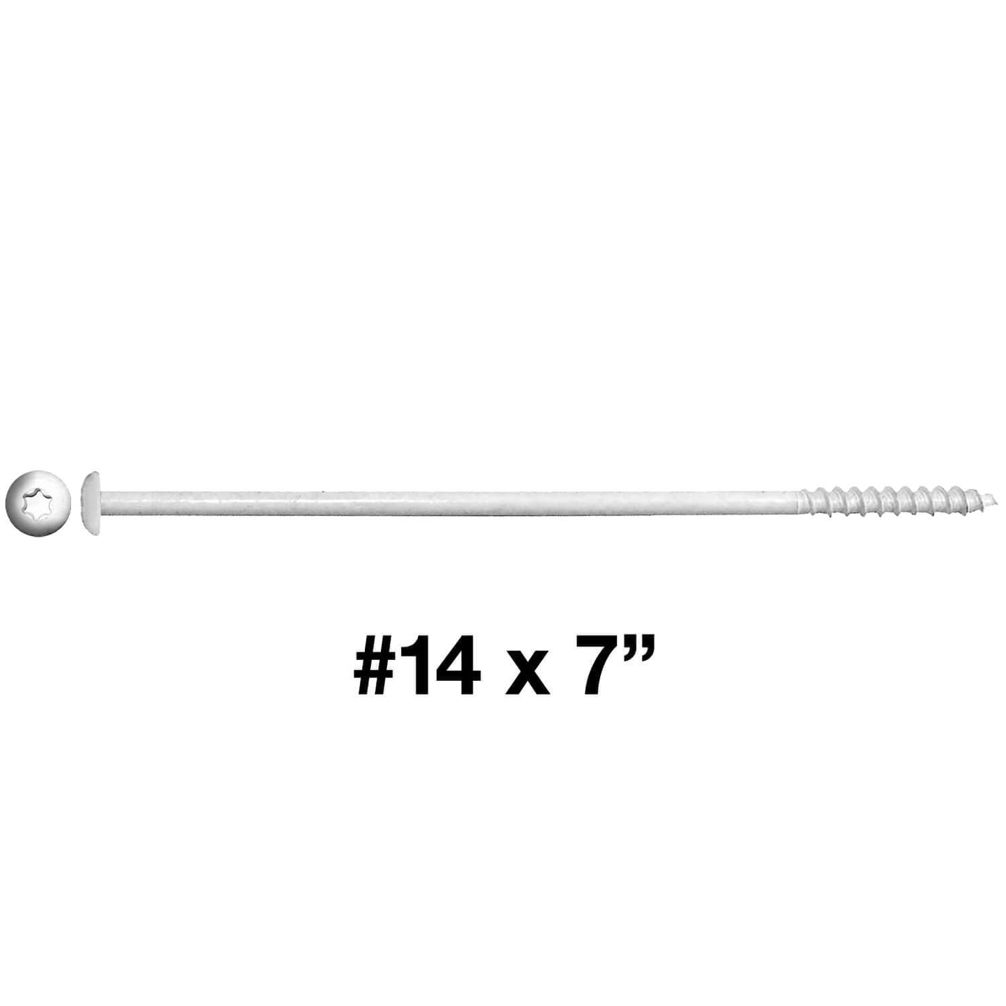 #14 x 7" Ceramic Coated Torx/Star Drive Gutter Screws -  For Fastening Gutters to Wood - Torx/Star T-30 Drive Head