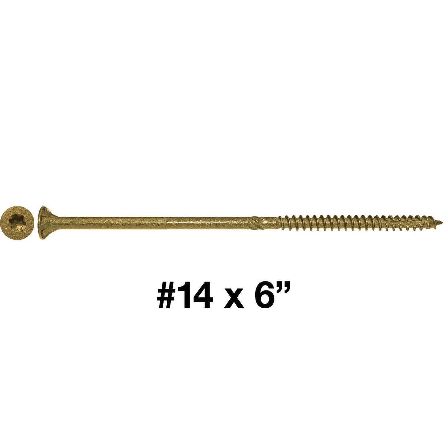 #14 x 5" - 8" Bronze Exterior Coated Wood Screws - Extra Long Bronze Wood Screw with Torx/Star Drive Head - Multipurpose Torx/Star Drive Wood Screws