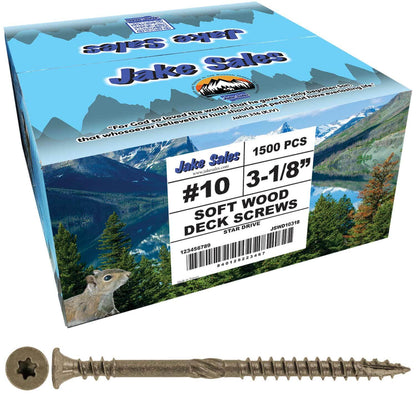 #10 Deck Screws - Exterior Corrosion-Resistant for Softwood Decking