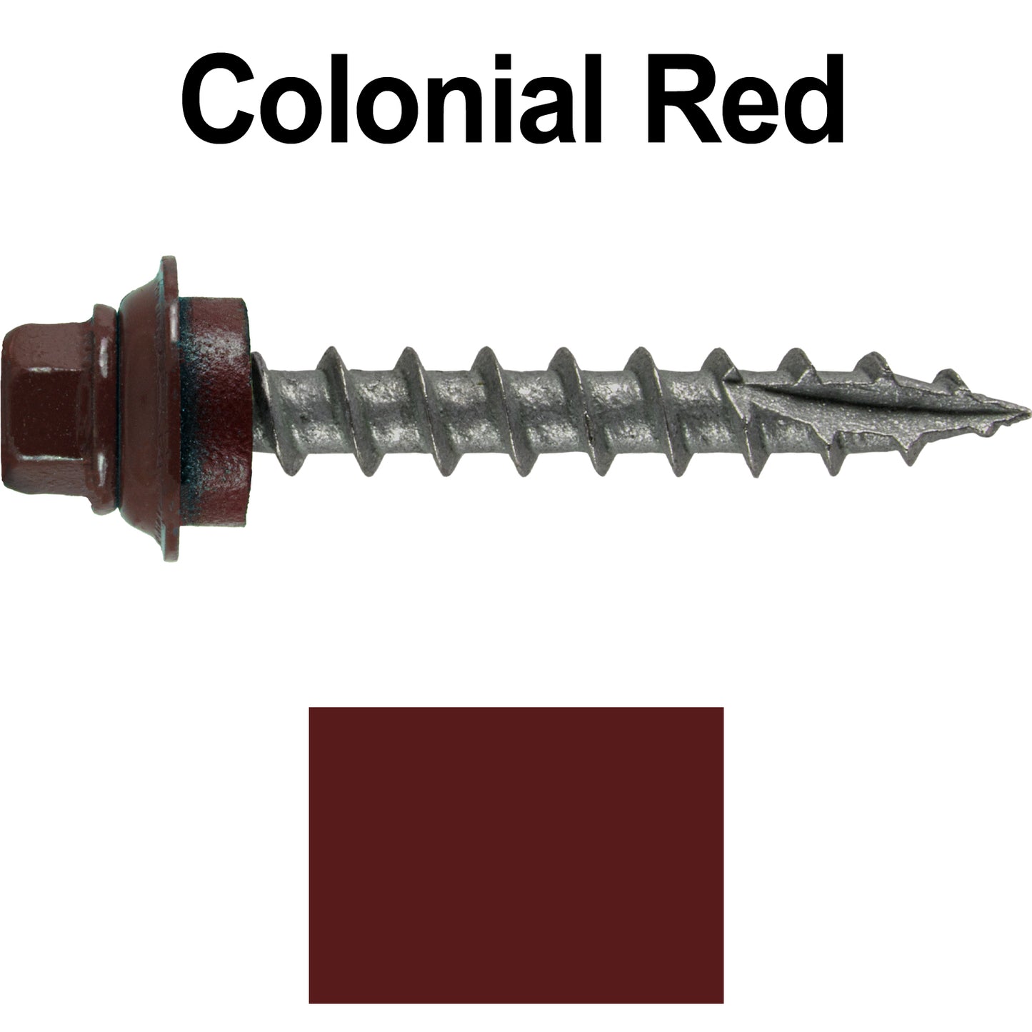 12 X 1-1/2" Metal Roofing Screws For OSB and Plywood - Galvanized Metal to Wood Type 17 Tip - 1/4" Hex Head - Assembled EPDM Washer