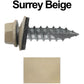 #14 x 1"  Metal ROOFING SCREWS - Hex Washer Head - Self starting/self tapping - EPDM washer. Colored head.
