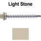 #10 x 2" Stainless Steel Mini Driller Sheet Metal Roofing Screw - Hex Washer Cap - Self starting metal to wood siding screws - EPDM washer. Colored head.