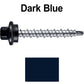 #10 x 1-1/2" Stainless Steel Mini Driller Sheet Metal Roofing Screw - Hex Washer Cap - Self starting metal to wood siding screws - EPDM washer. Colored head.
