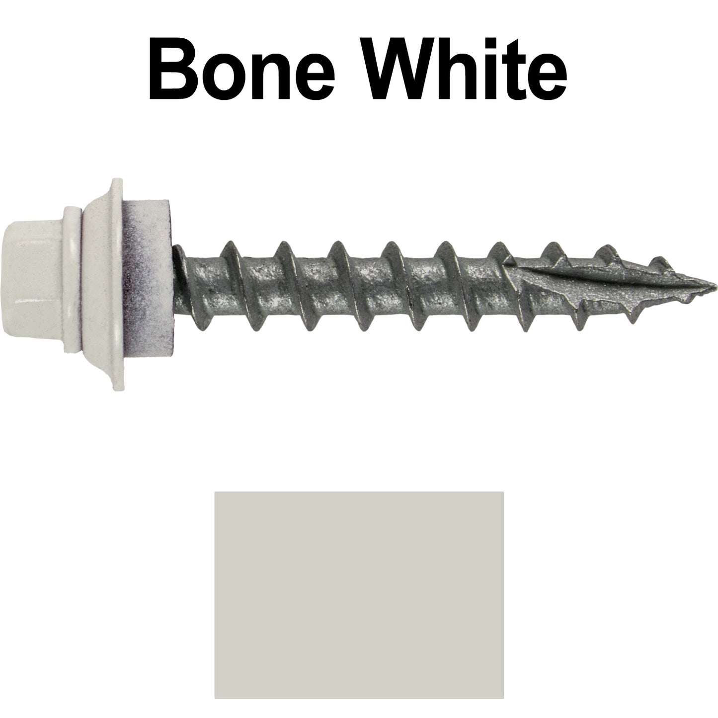 12 X 1-1/2" Metal Roofing Screws For OSB and Plywood - Galvanized Metal to Wood Type 17 Tip - 1/4" Hex Head - Assembled EPDM Washer