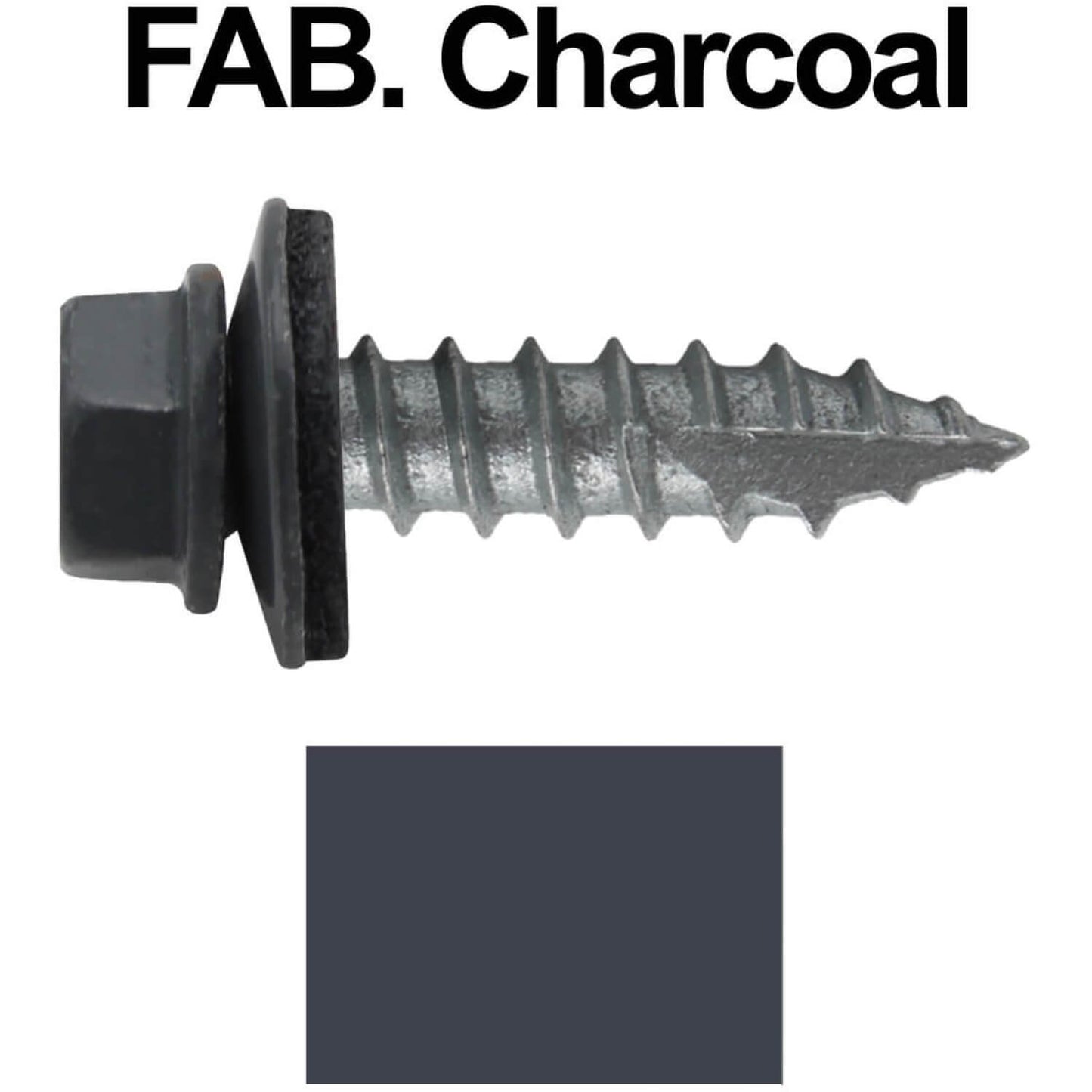 #14 x 1"  Metal ROOFING SCREWS - Hex Washer Head - Self starting/self tapping - EPDM washer. Colored head.