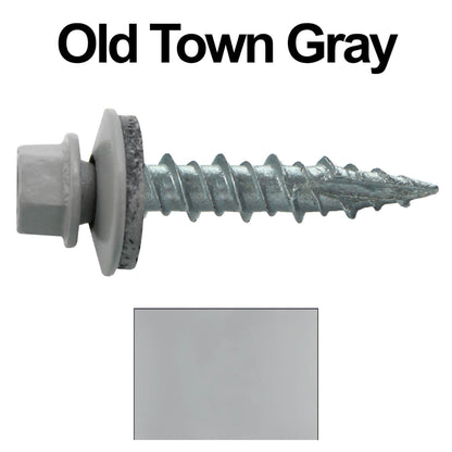 #10 x 1" Metal ROOFING SCREWS - Hex Washer Head - Self starting/self tapping - EPDM washer. Colored head.